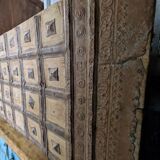 Authentic old Rajasthan chest / trunk hammered teak metal