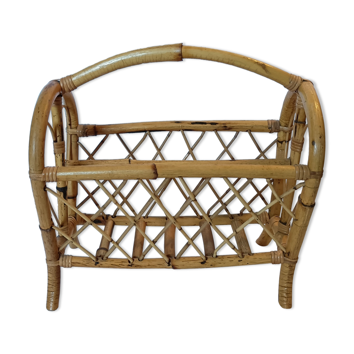 Vintage bamboo magazine holder