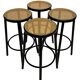 Set of four vintage bar stools - webbing Italian design