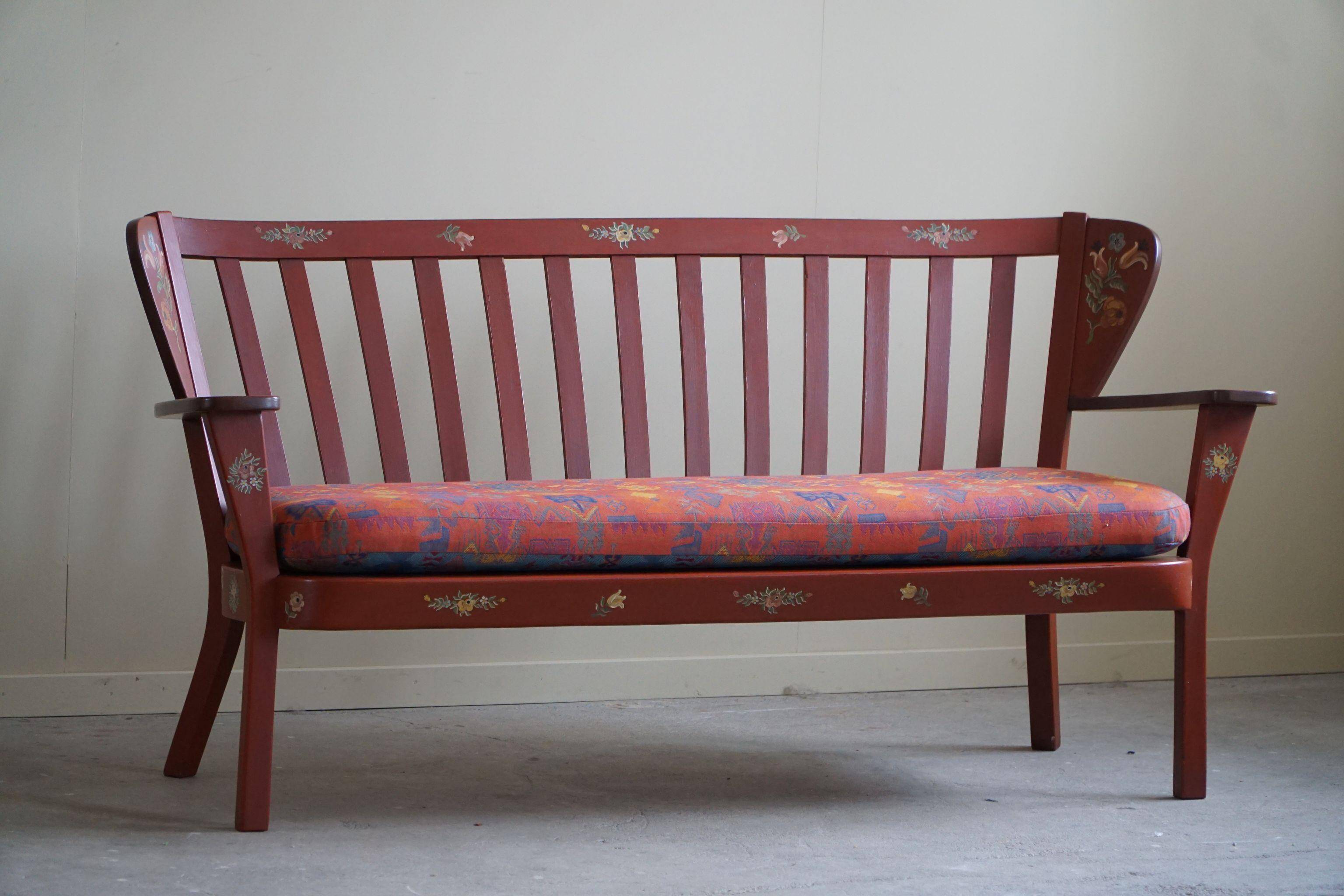 Fritz Hansen, "Canada" Model, 3-Seater Sofa painted Almue, Danish Modern, 1939