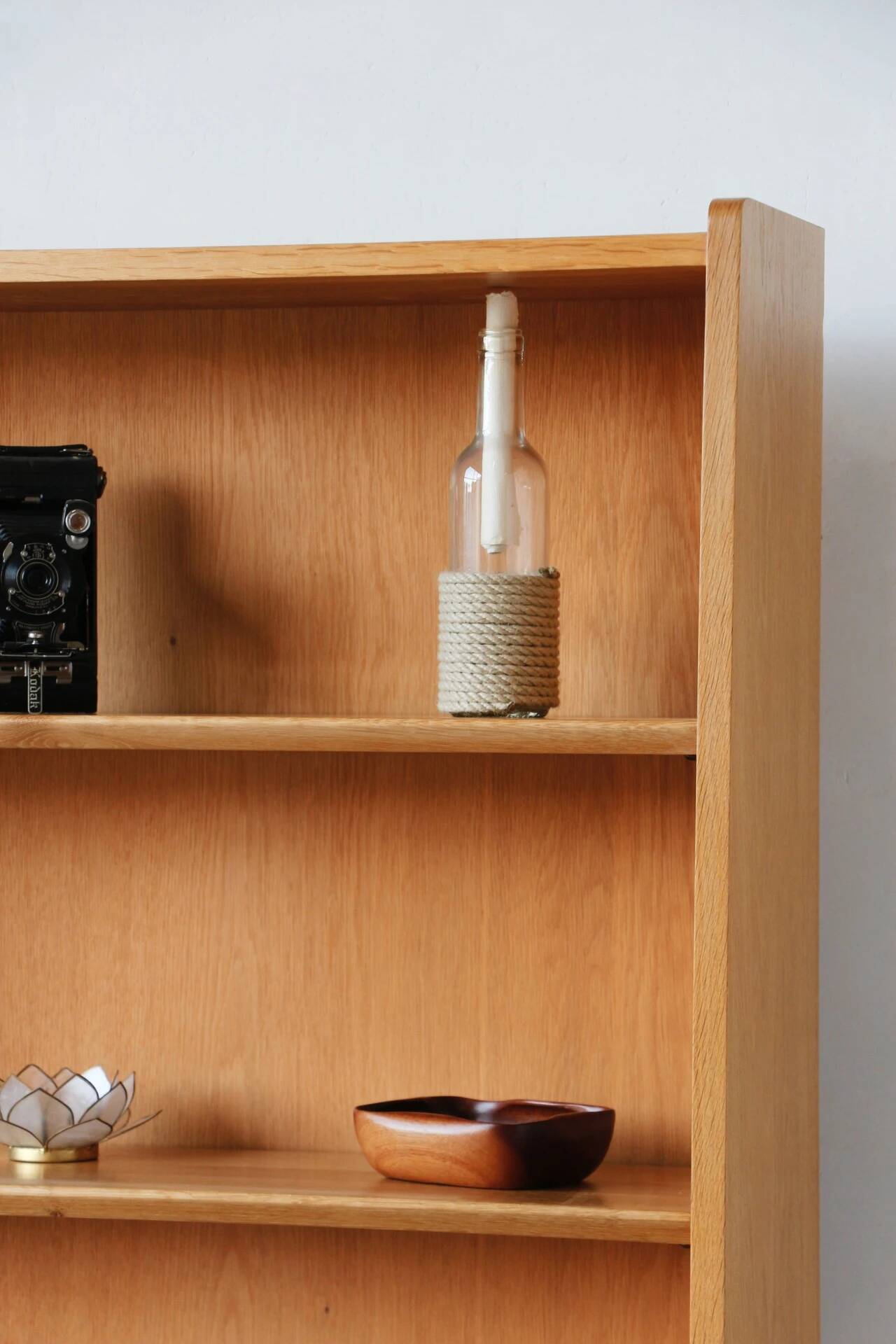 Renovated vintage Scandinavian oak library