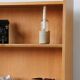 Renovated vintage Scandinavian oak library