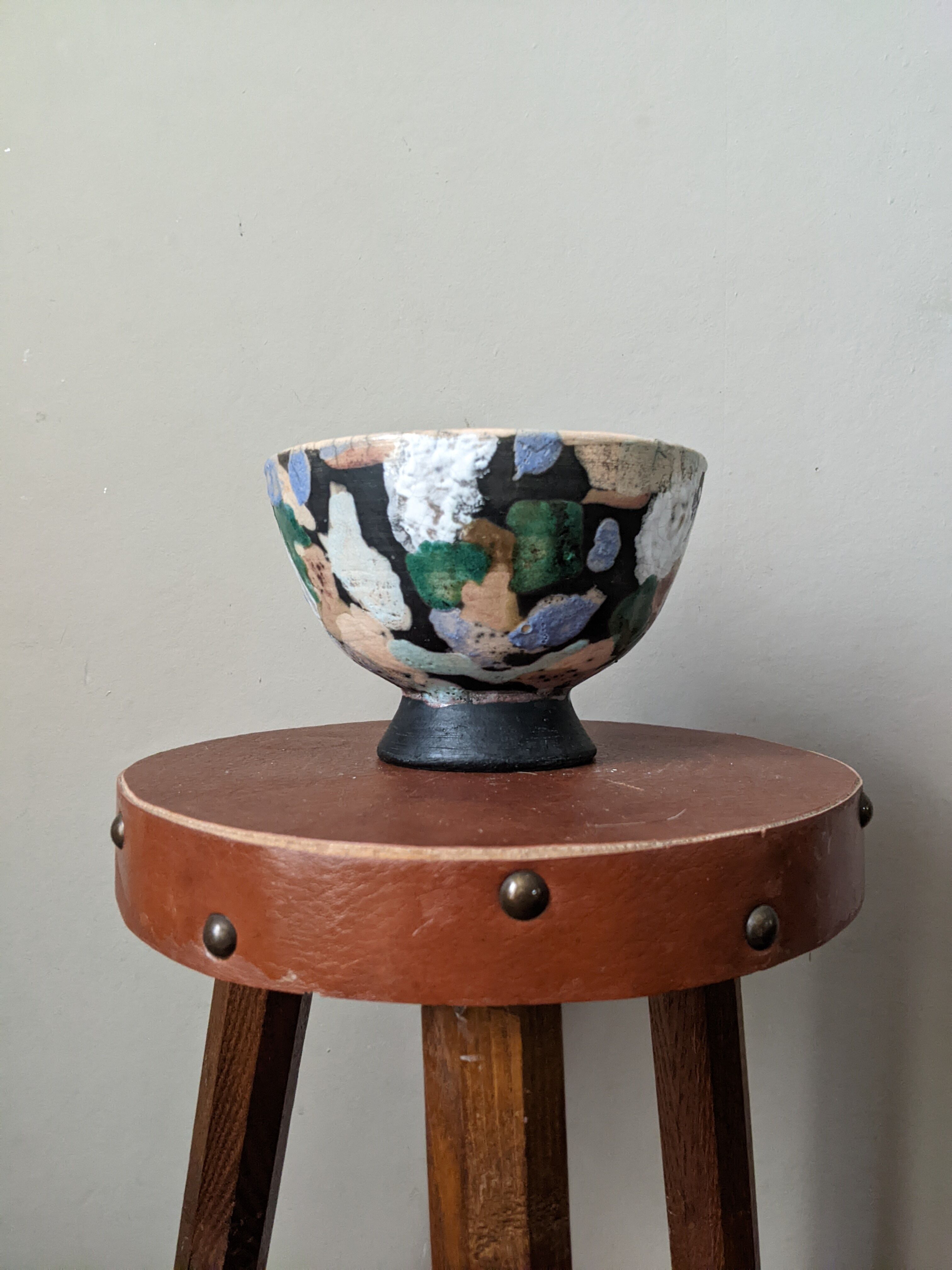 Raku ceramic bowl handmade