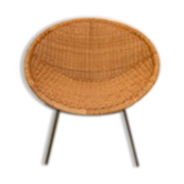 Rattan armchair basket 1950