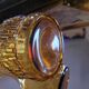 Amber relief glass pitcher. 1970s