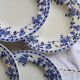 6 antique deep plates, blue and white Dresden porcelain