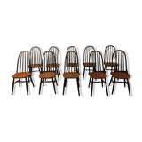 Suite de 10 chaises Ercol modèle quaker années 50