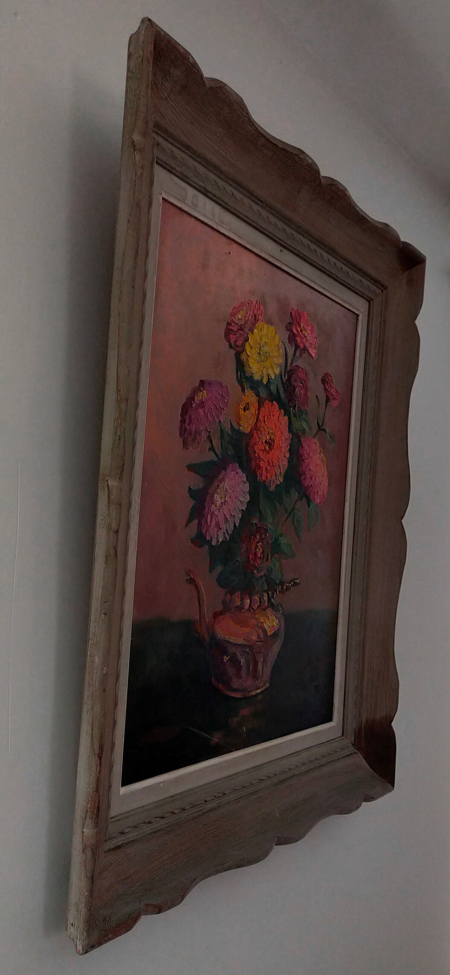 Still Life with Flowers Oil painting on panel signed Louis Morel