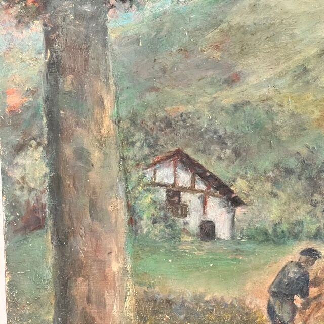 Oil on canvas Basque landscape