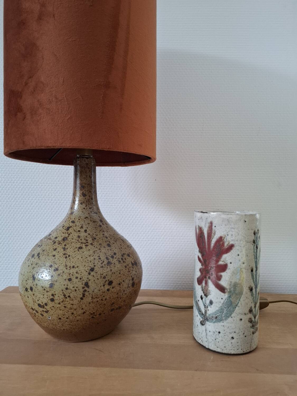 Vintage pyrite stone lamp