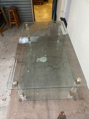 Table basse plexi et verre