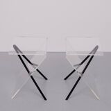 Lucite Post Modern Side Tables by Lui Art Holland Design 1980s