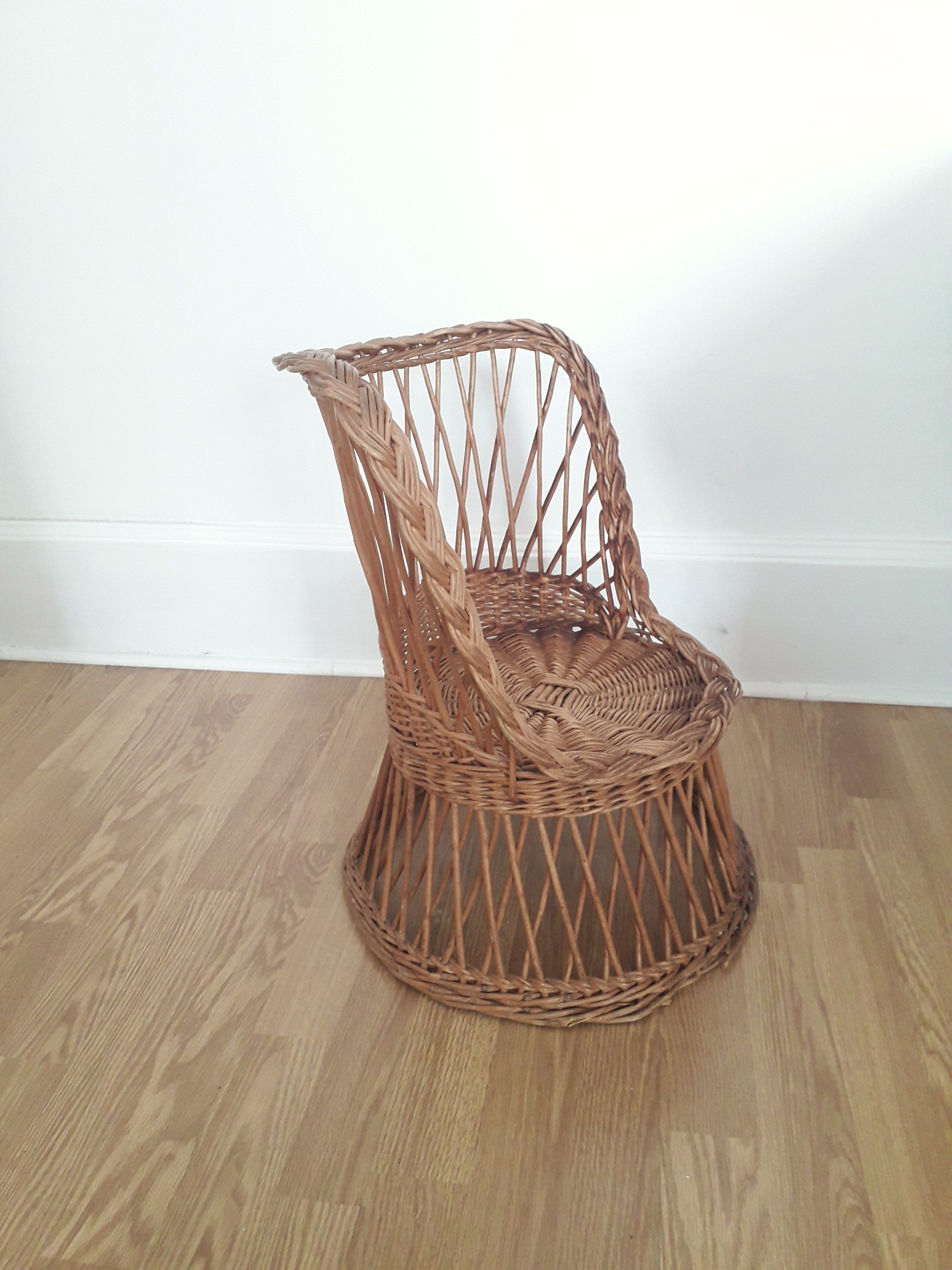 Children's armchair - rattan/wicker - Vintage from the 70s