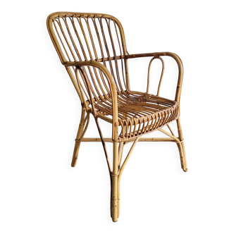 Fauteuil en rotin vintage