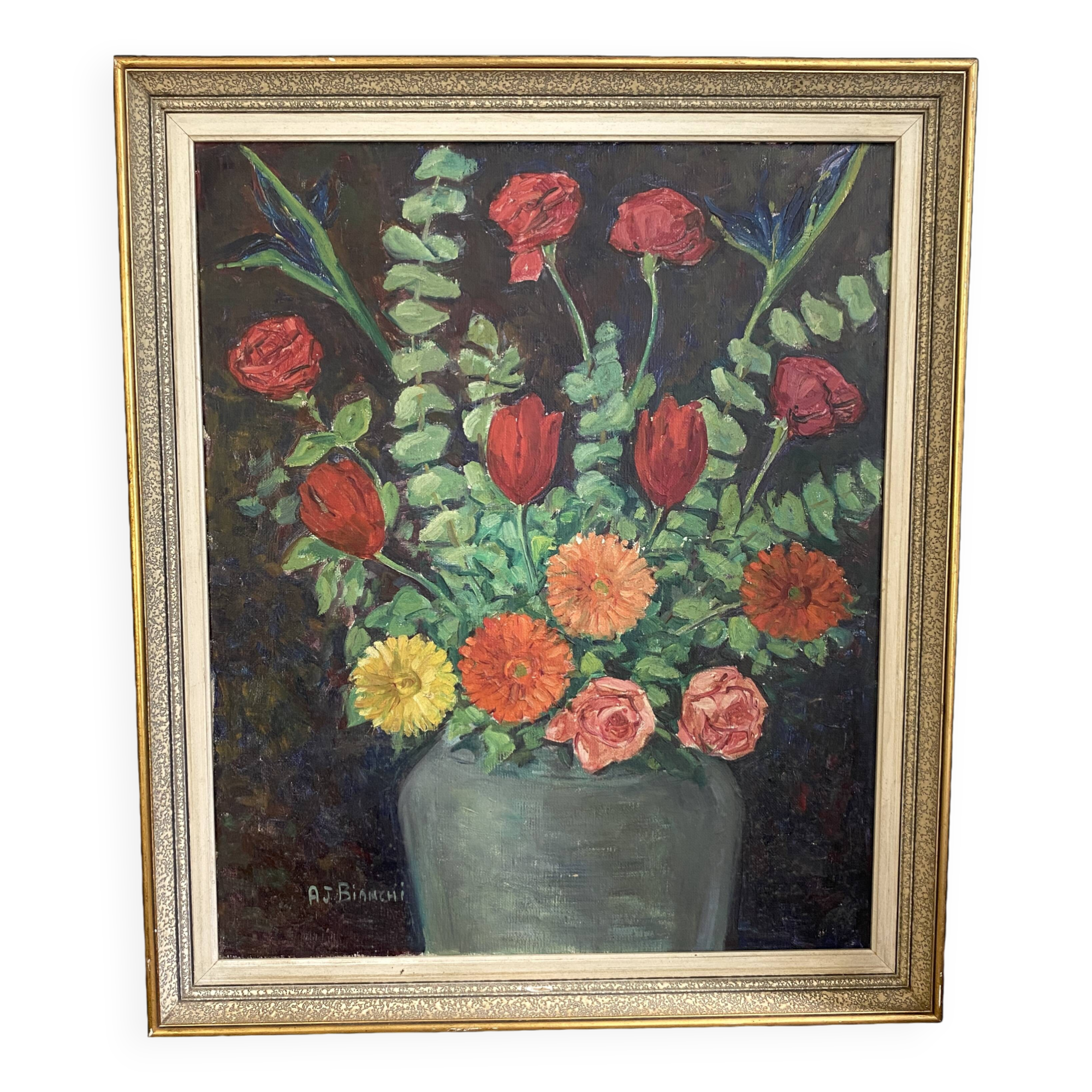 Oil on canvas, wooden fabric frame, 1950s