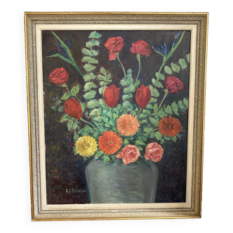 Oil on canvas, wooden fabric frame, 1950s