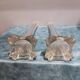 Pair of vintage chiseled glass soliflore vases