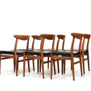 Lot de 6 chaises Hans J. Wegner W2 C.M.Madsen années 1950
