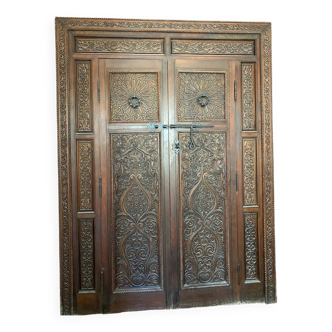 Handmade Moroccan cedar wood door
