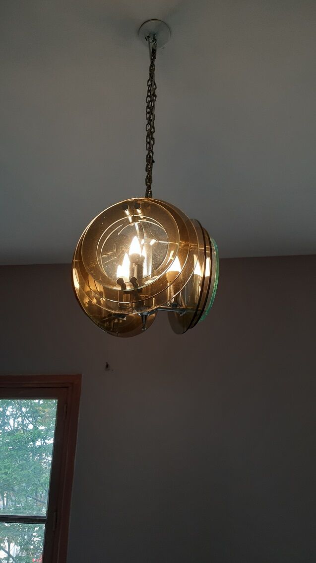 Suspension chrome et verre