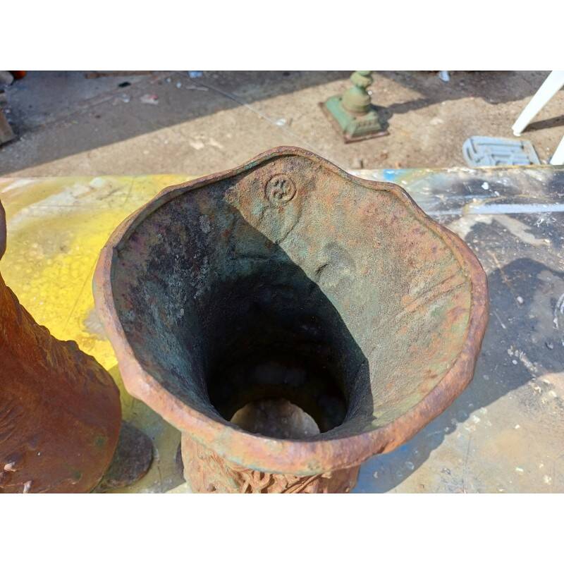 3 cast iron vases 1900 Charleville-Mézières