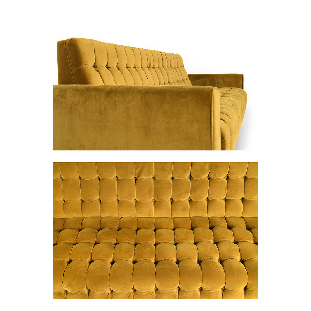 Mustard-colored design sofa from the "I love you etc."