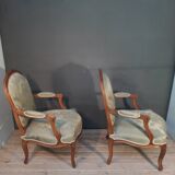 Louis XV-style armchair pair
