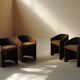 Set of 4 Art Deco armchairs in rosewood veneer, circa 1930.
