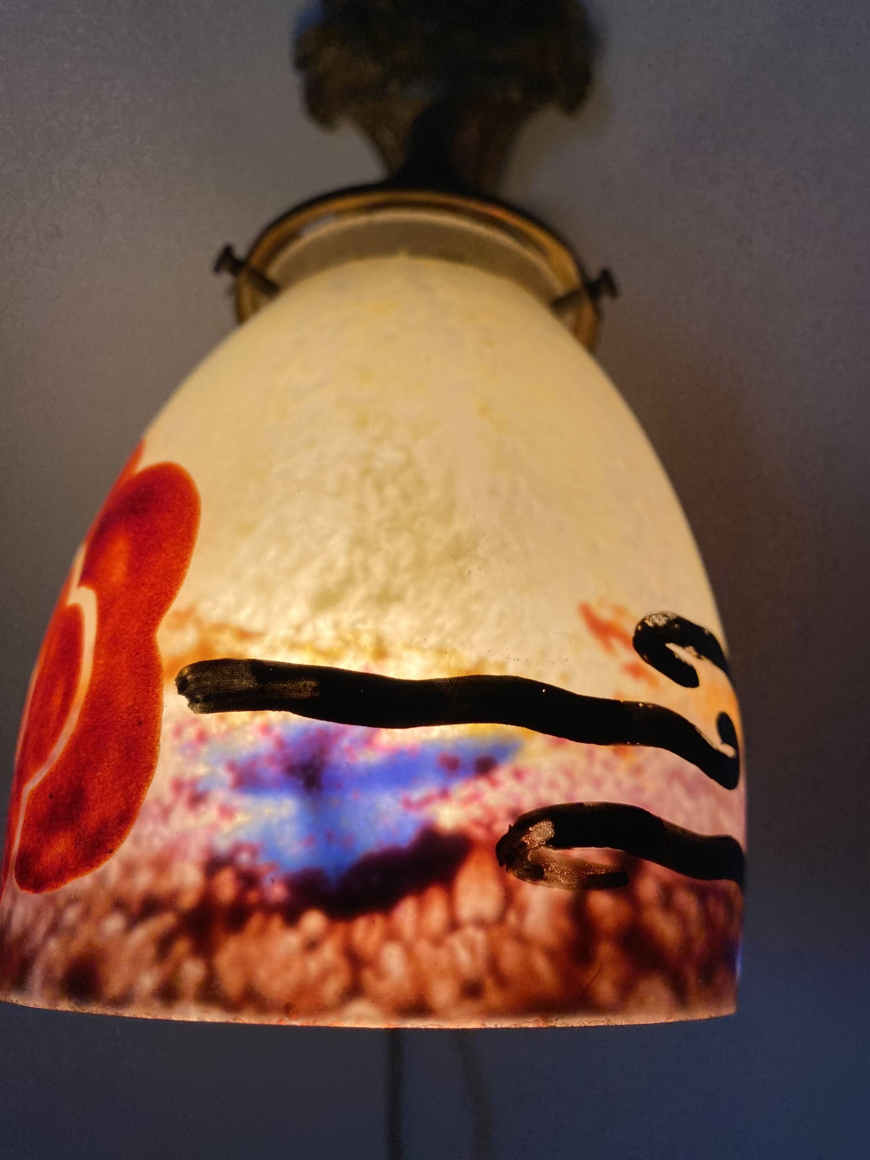 Antique bronze and glass paste wall light