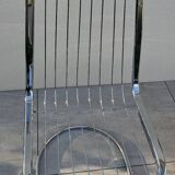 Set of 2 chrome metal chairs, Italian style from the 70s