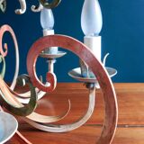 Florentine pendant lamp in hand-painted polychrome metal