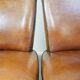 4 chaises de salle à manger en cuir de mouton marron