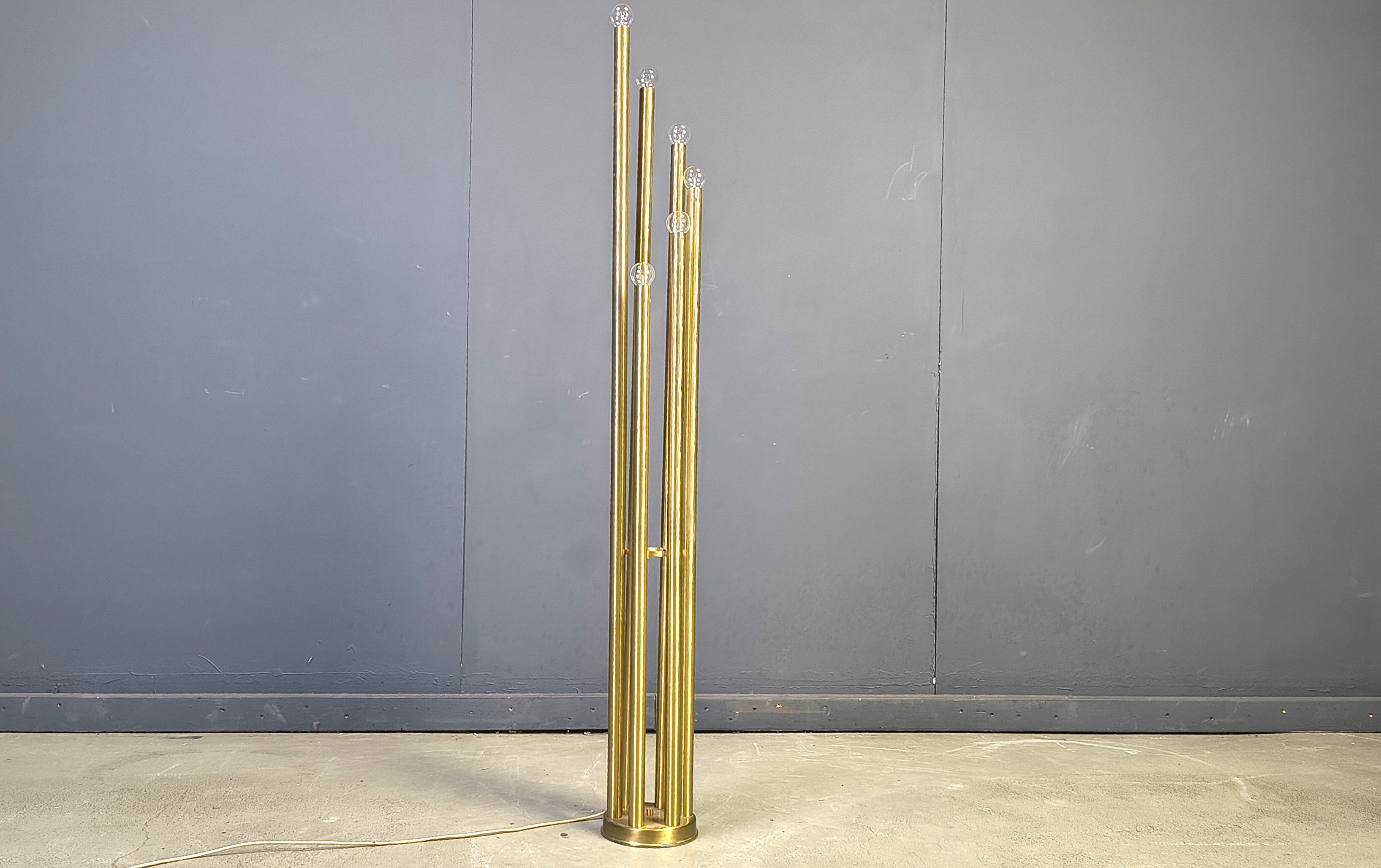 Vintage brass floor lamp, 1970s