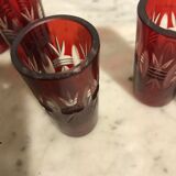 6 bohemian crystal liqueur glasses