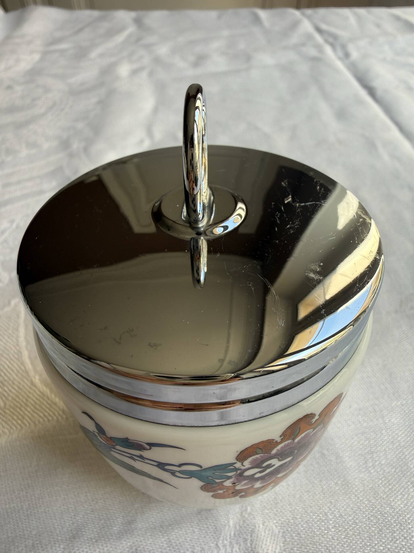 Egg coddler porcelaine anglaise Royal Worcester « Palmyra »