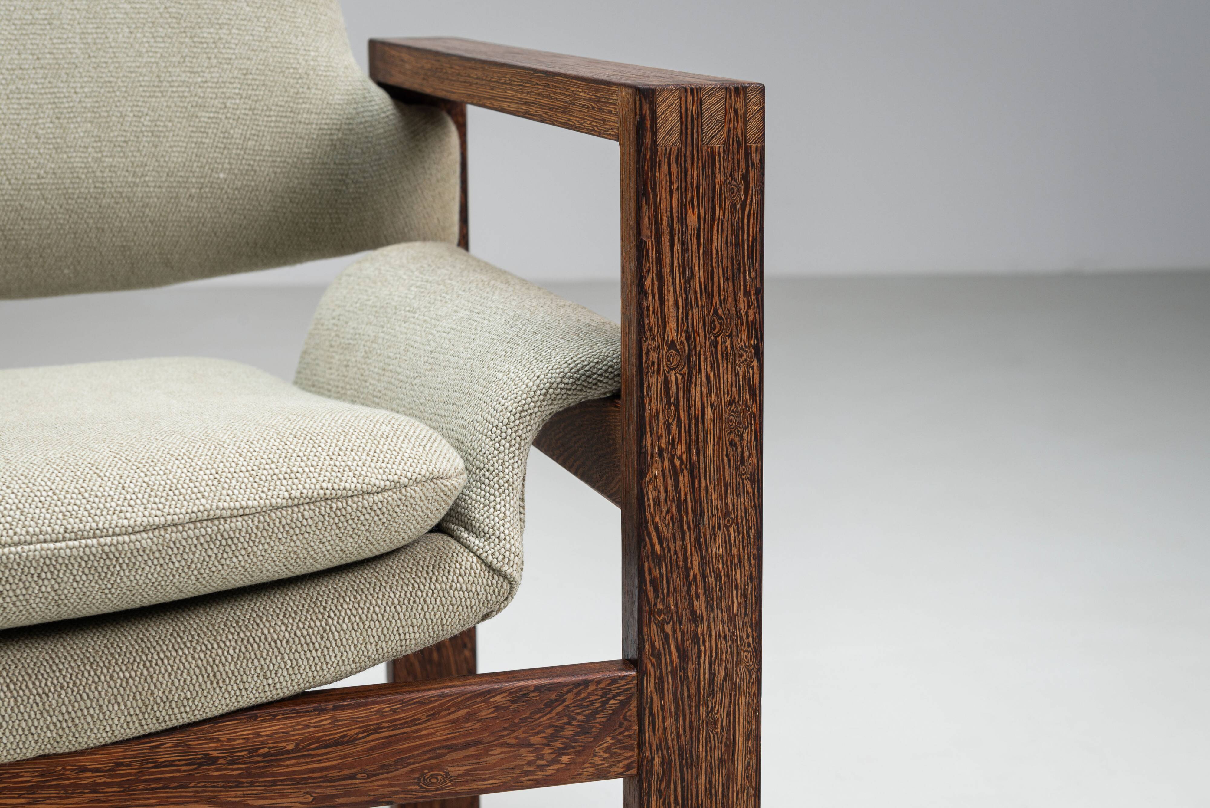 Fauteuil lounge en wengé de milieu de siècle