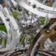 Vintage Chrome Metal Chandelier