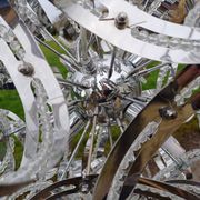 Vintage Chrome Metal Chandelier