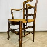 Straw wood armchair