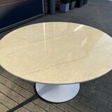 Vintage round Knoll Tulip eettafel (137cm) Marmer
