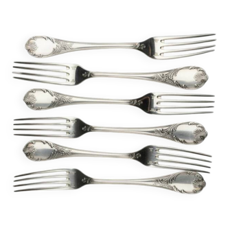 Set of 6 Christofle Marly table forks in near-new condition, 20.5 cm.