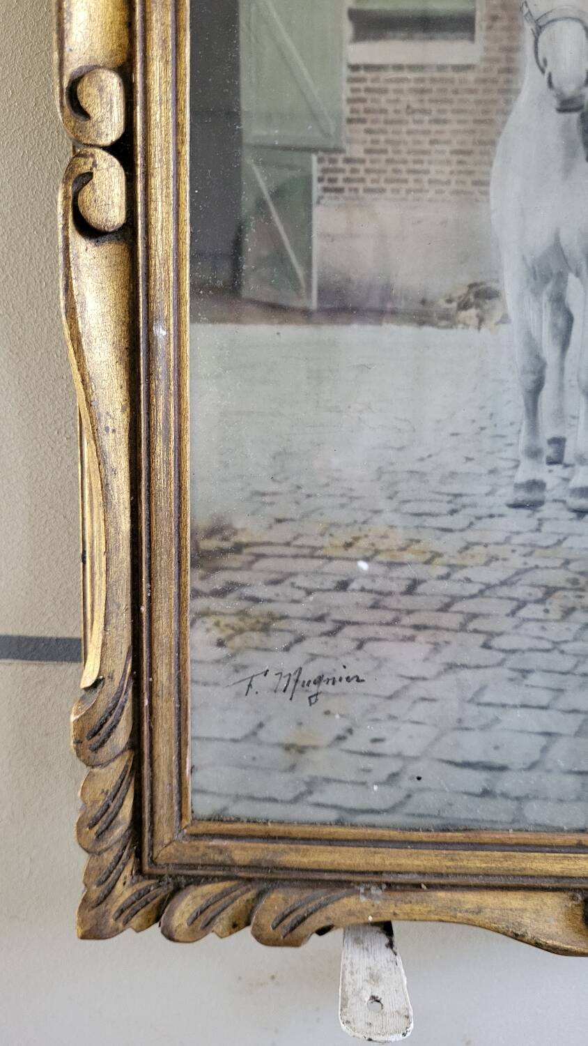 Golden wood photo frame