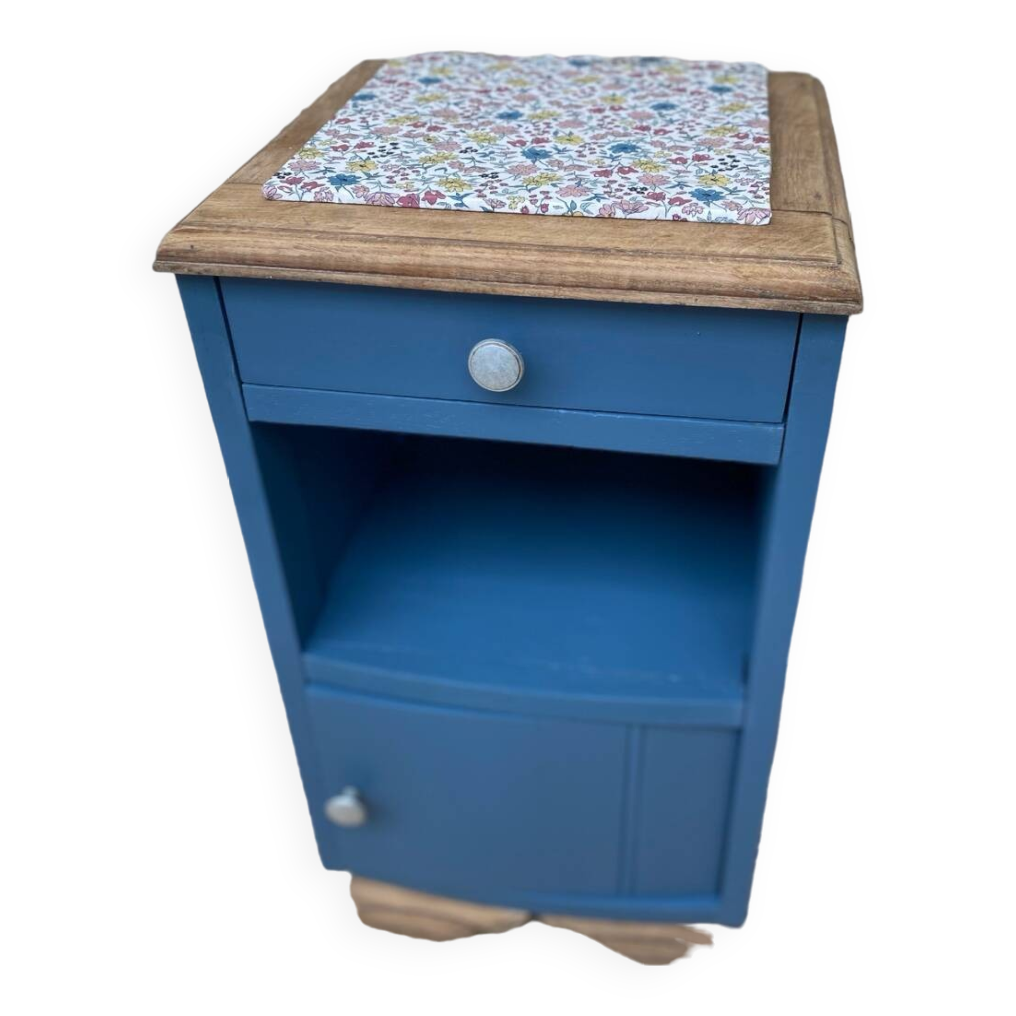 Table de chevet bleu denim