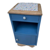 Table de chevet bleu denim