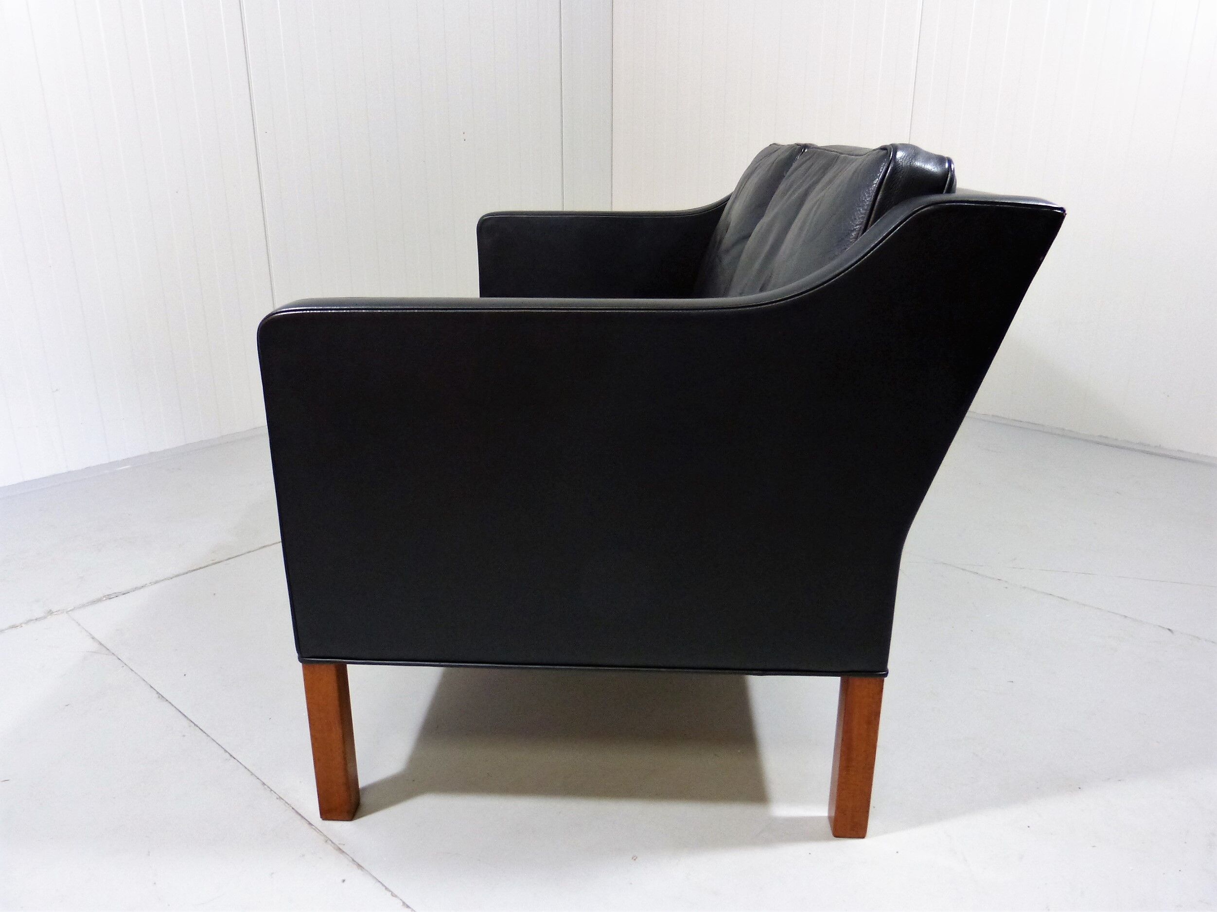 Black leather sofa by Børge Mogensen for Fredericia, Denmark