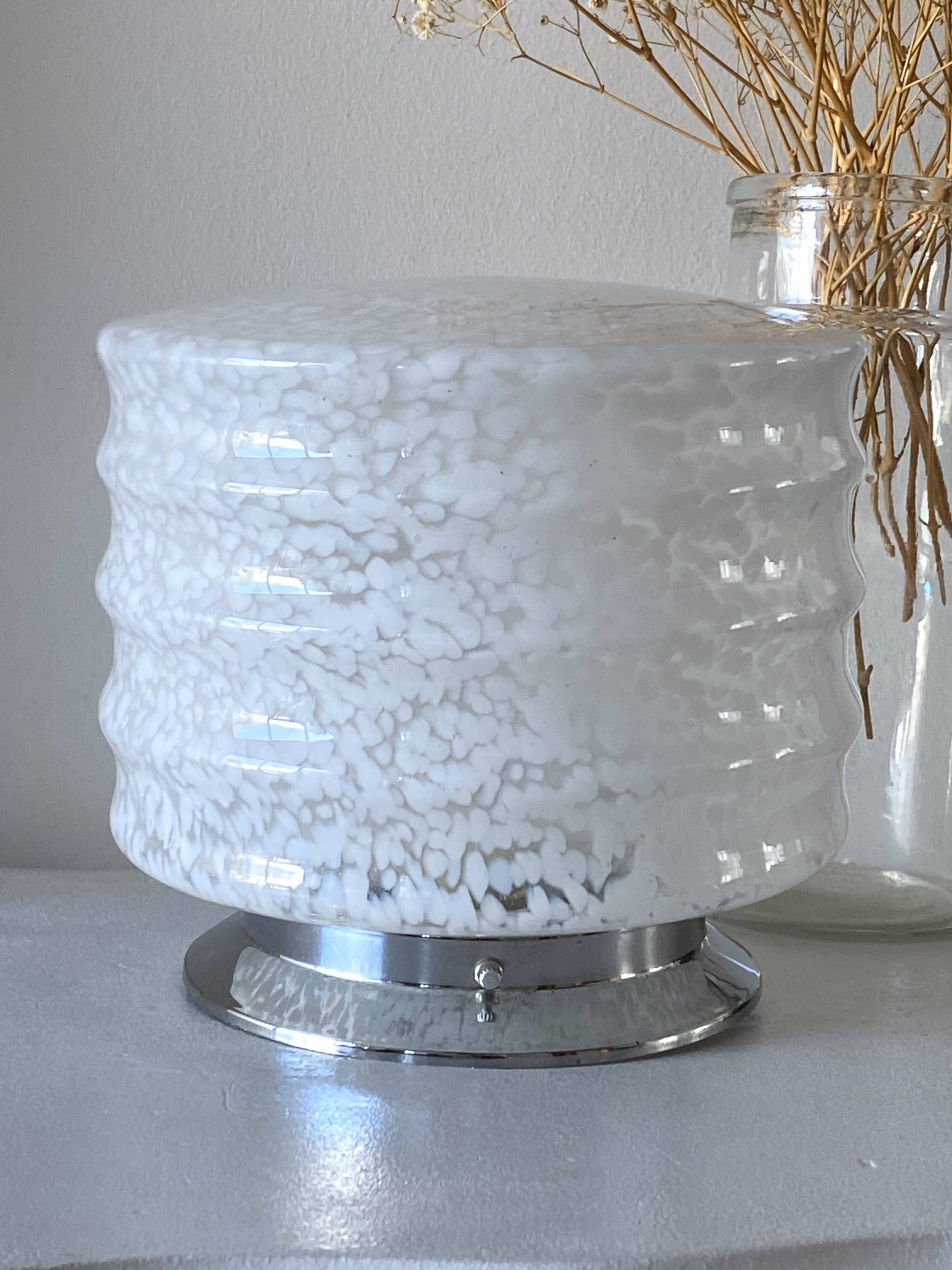 Clichy white glass ceiling light