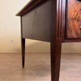 Very large Louis XVI style center minister desk in mahogany and fillets