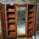 French Art Deco walnut wardrobe with mirror, 1930s