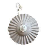 Suspension vintage en céramique plissée lilas taupe