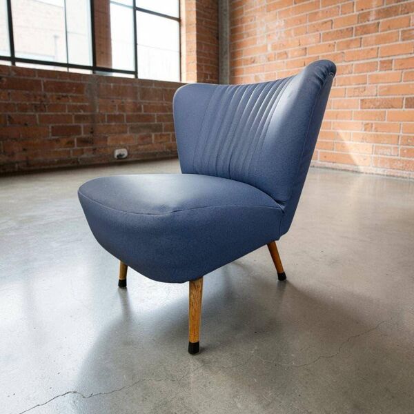 Fauteuil cocktail/fauteuil/chaise club bleu jean vintage